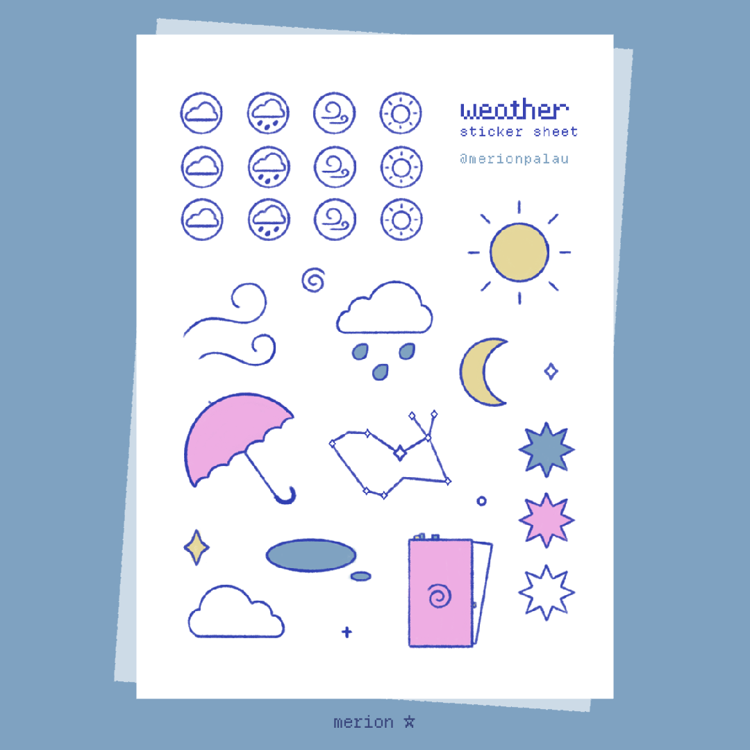 weather sticker sheet