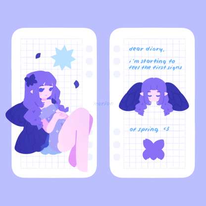 faebruary: pack of 2 printable sticker sheets (a6)