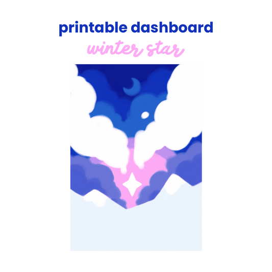 winter star dashboard: printable ring planner insert (a5, a6 & filofax)
